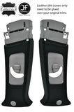 BLACK STITCH 2X UPPER B PILLAR LEATHER COVERS FOR MITSUBISHI LANCER EVO 10 X
