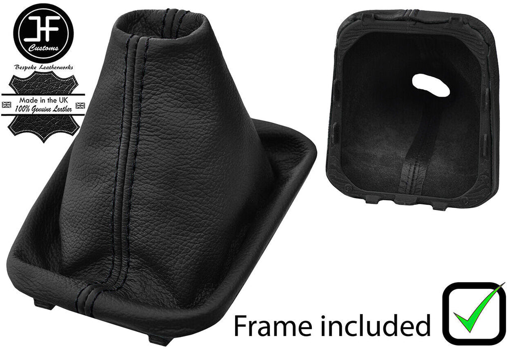 BLACK STITCH LEATHER MANUAL GEAR GAITER+PLASTIC FRAME FOR VW T-ROC 2018-2020