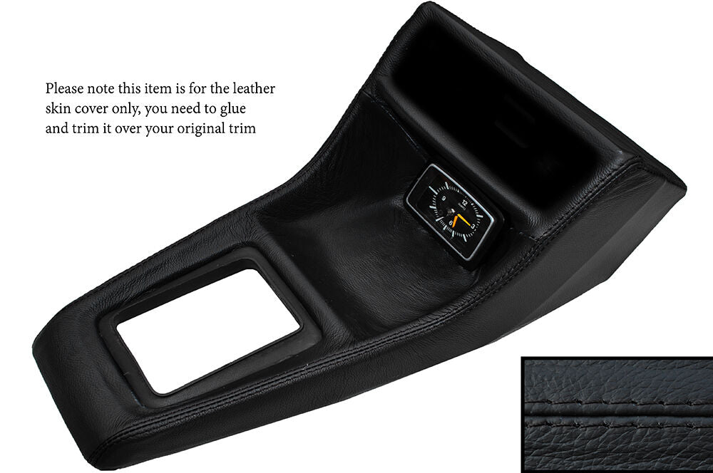 BLACK STITCH CONSOLE GEAR SURROUND SKIN COVERS FITS FORD ESCORT MK2 GHIA