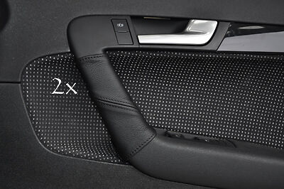 FITS AUDI A3 04-09  2X DOOR HANDLE COVERS black stitch CUSTOM NEW MADE IN UK