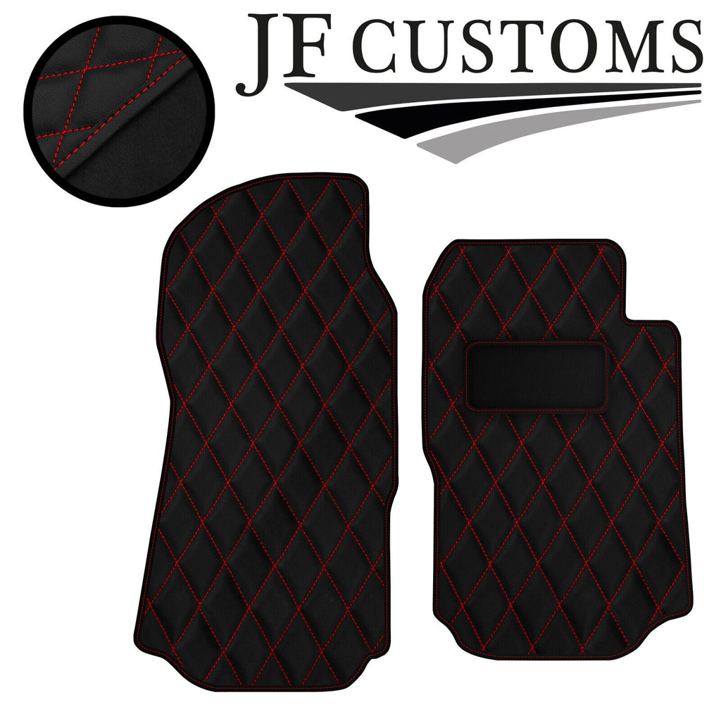 RED DIAMOND STITCH VINYL 2X TAILORED FLOOR CARPETS FOR TRANSIT MK7 06-10 JF1