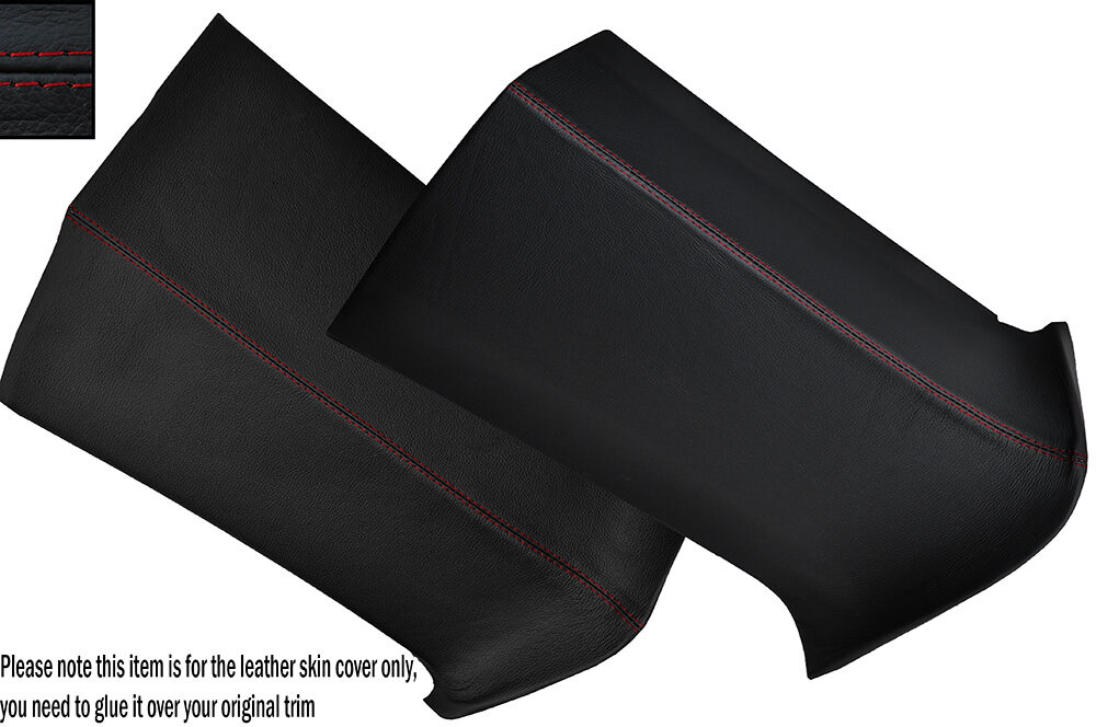 RED STITCH 2X D POST PILLARS SKIN COVERS FITS VW T5 TRANSPORTER CARAVELLE