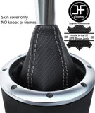 GREY STITCHING CARBON FIBER VINYL MANUAL GEAR GAITER FOR AUDI TT MK1 1998-2006