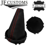 RED STITCH LEATHER GEAR HANDBRAKE+FRAMES+SUEDE TOP CLIP FOR MINI F55 F56 F57