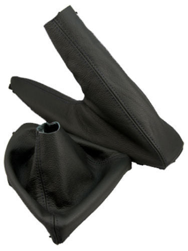 FITS BMW 1 SERIES E81 E82 E87 E88 2005-2012 LEATHER GEAR HANDBRAKE BLACK STITCH