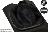 BLACK & BLACK LEATHER GEAR GAITER FITS HONDA INTEGRA DC5 2002-2006 CUSTOM NEW
