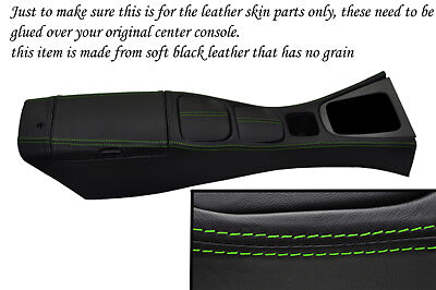 green stitch FITS MAZDA MX5 MK2 MIATA 01-05 CENTRE CONSOLE & ARMREST LTHR COVERS