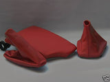 FITS BMW E46 1999-2005 RED GAITERS & ARMREST COVER GENUINE LEATHER CUSTOM NEW