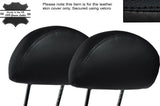 BLACK STITCHING 2X FRONT HEADREST SKIN COVERS FITS BMW MINI R50 R52 R53 01-06