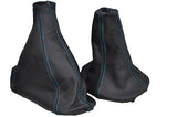FITS FIAT STILO GEAR + HANDBRAKE GAITER L BLUE  STITCH 01-07 CUSTOM NEW