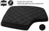 BLACK LEATHER DIAMOND STITCH ARMREST COVER FITS BMW 4 SERIES F32 F33 F82 F83