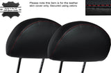 RED STITCHING 2X FRONT HEADREST SKIN COVERS FITS BMW MINI R50 R52 R53 01-06