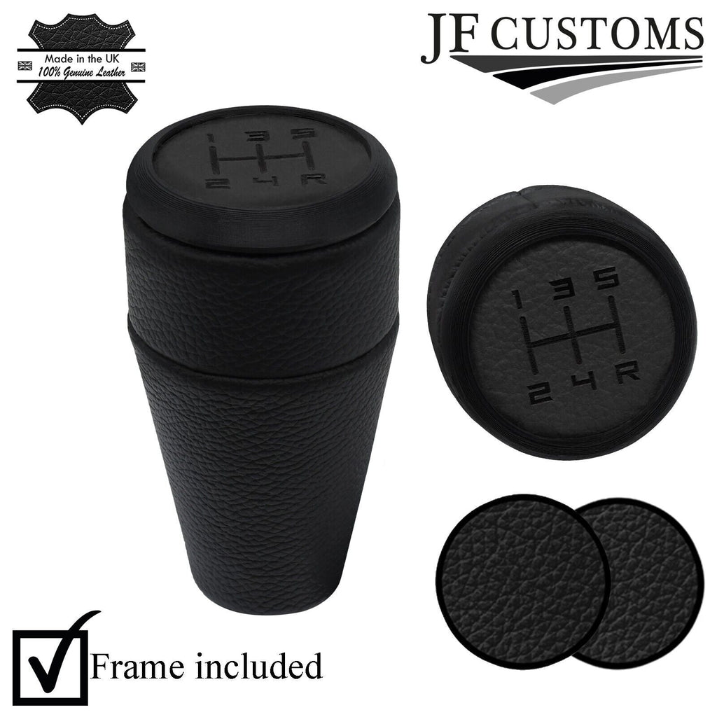 FITS SUBARU IMPREZA WRX STI 04-07 BLACK & BLACK LEATHER SCREW-ON KNOB V2