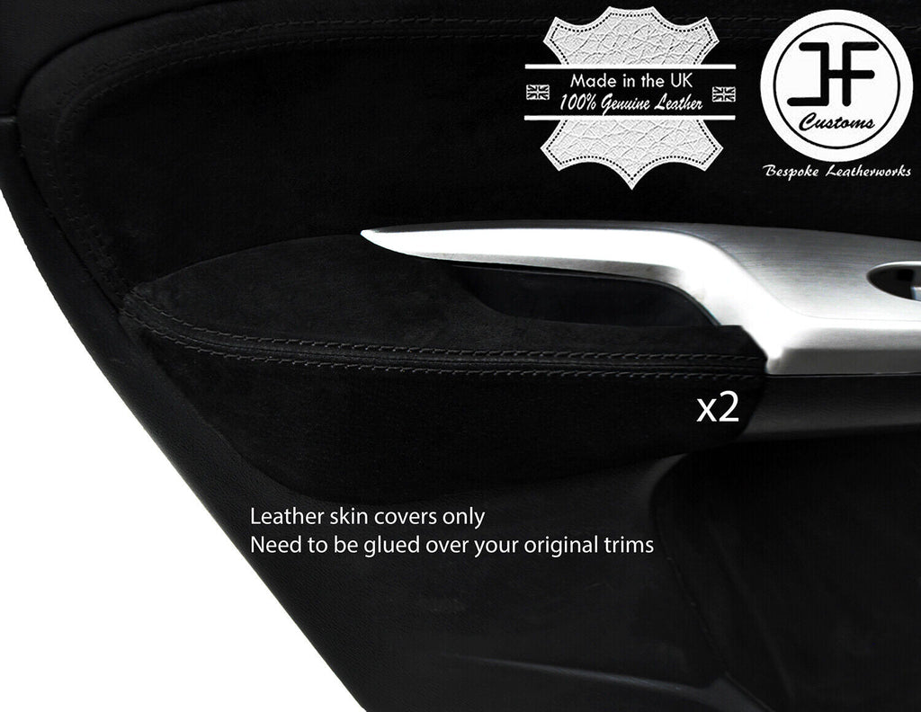 BLACK STITCH 2X REAR DOOR ARMREST SUEDE COVERS FOR HONDA CIVIC 06-12 STYLE 2