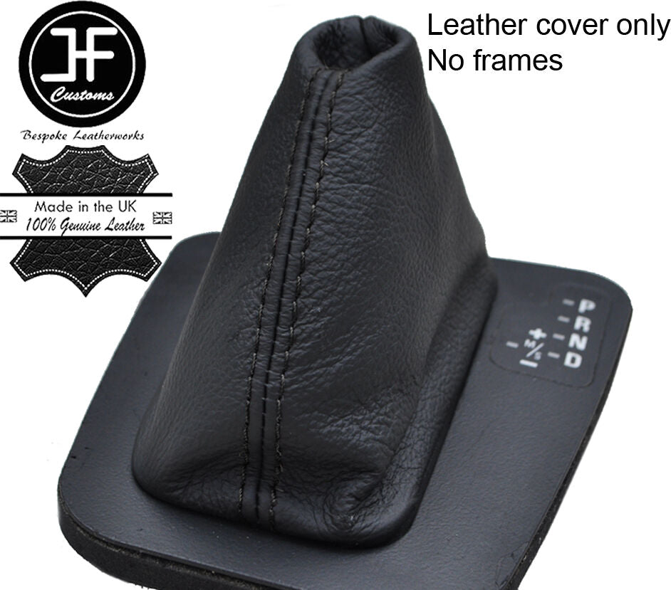 BLACK STITCH TOP GRAIN LEATHER AUTO AUTOMATIC GEAR GAITER FOR BMW E46 1999-2005