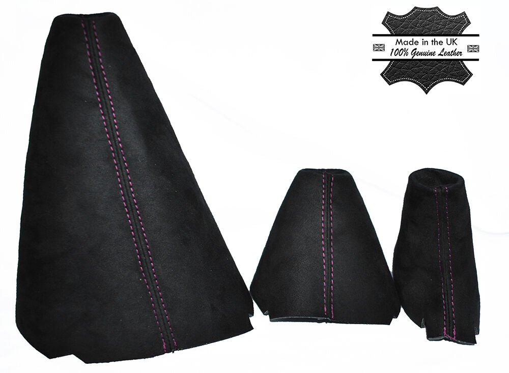 PINK STITCH SUEDE SET OF 3 GAITERS FITS LAND ROVER DISCOVERY MK1 MK2 95-04