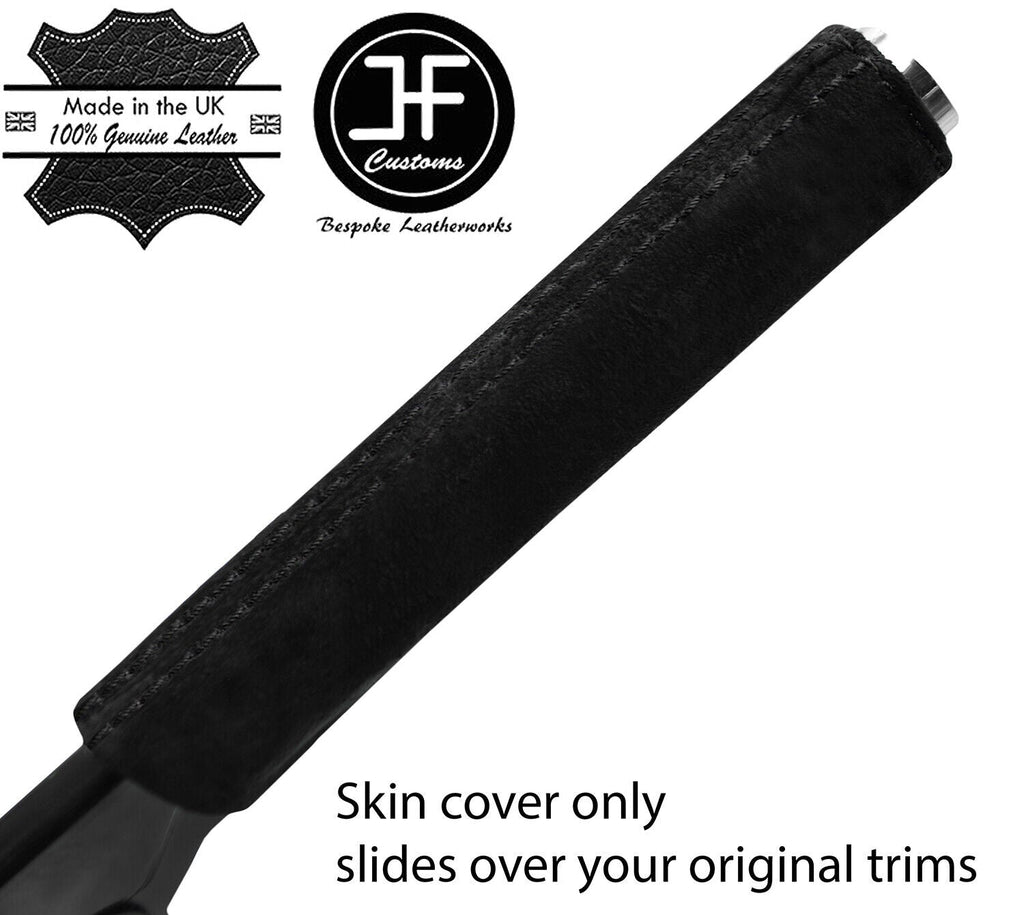 BLACK STITCH SUEDE HANDBRAKE HANDLE COVER FOR PEUGEOT 207 2006-2013 CUSTOM NEW