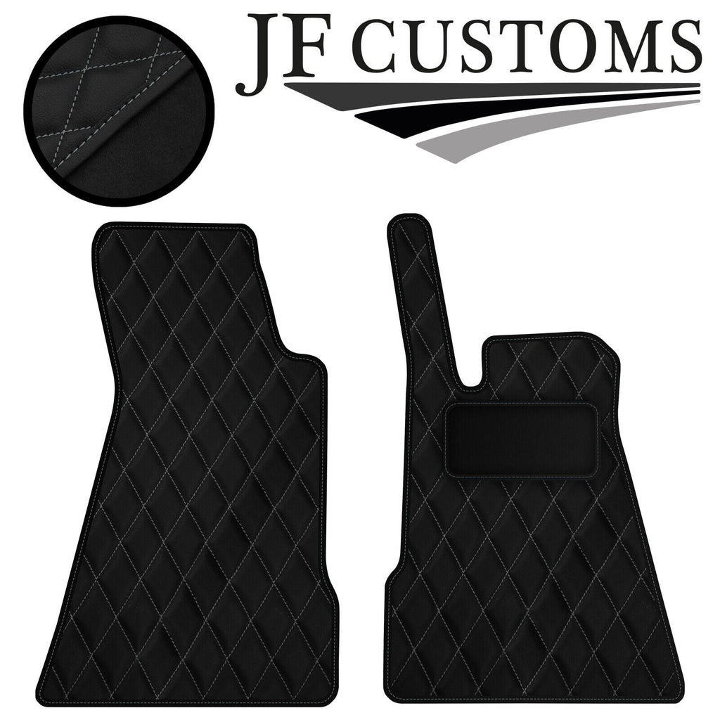 GREY DIAMOND VINYL 2X TAILORED FLOOR CARPETS FOR SMART ROADSTER 03-07 JF1