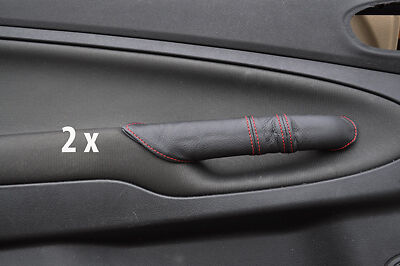 red stitch FITS FORD S-MAX & GALAXY MK3 2X REAR DOOR HANDLE LEATHER COVERS