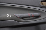 red stitch FITS FORD S-MAX & GALAXY MK3 2X REAR DOOR HANDLE LEATHER COVERS