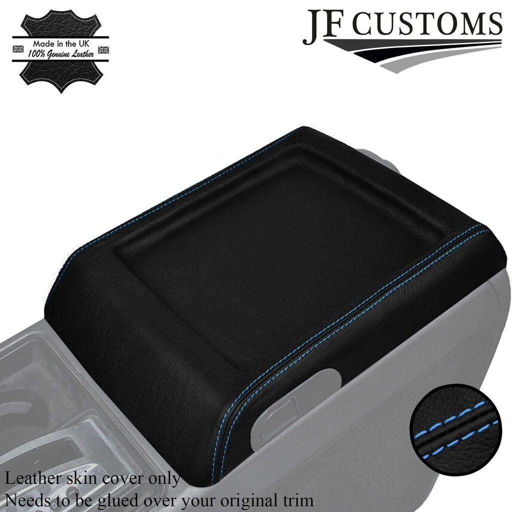 L BLUE STITCH CENTER CONSOLE ARMREST LID LEATHER SKIN COVER FITS HUMMER H2 03-07