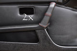 FITS PORSCHE 924 944 968 2X DOOR HANDLE LEATHER COVERS red stitch CUSTOM NEW