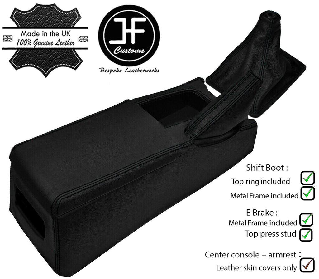 BLACK STITCH LEATHER GEAR SET+FRAMES+CONSOLE COVER FOR NISSAN SKYLINE R32 89-93