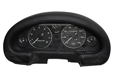 FITS MAZDA MX5 MK2 1998- 2004 MIATA GAUGE HOOD COVER LEATHER black stitching