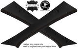 BROWN STITCH 2X A PILLAR REAL LEATHER COVERS FITS MERCEDES A CLASS W176 12-16