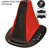 BLACK & RED REAL LEATHER AUTO AUTOMATIC GEAR GAITER FOR ALFA ROMEO MITO 08-16