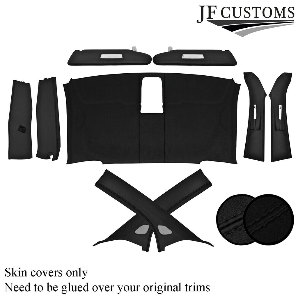 FOR VW T6 TRANSPORTER BLACK STITCH LEATHER & SUEDE TOP INTERIOR RECOVERY KIT