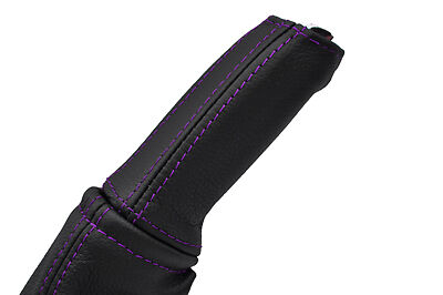purple stitch FITS VAUXHALL OPEL CORSA D 06-11 LEATHER HANDBRAKE HANDLE COVER