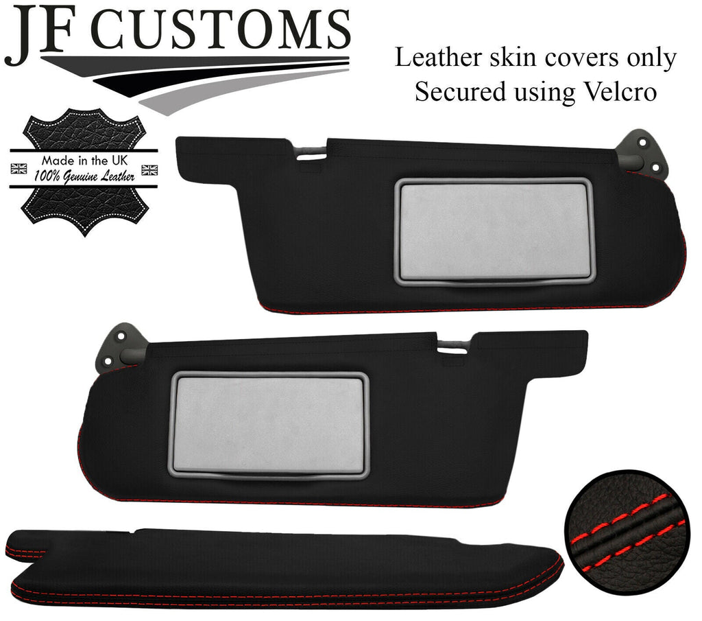 RED STITCH LEATHER 2X SUN VISOR COVERS FOR NISSAN SKYLINE R34 GTR GT-T 99-02