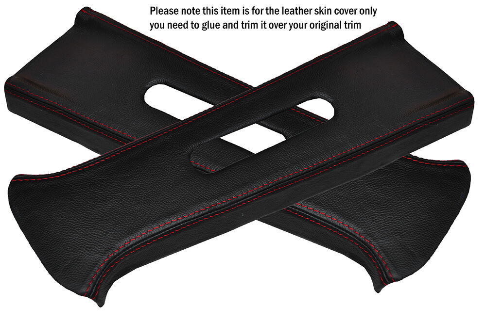 RED STITCH 2X B POST PILLAR LEATHER SKIN COVERS FITS LEXUS IS200 1998-2005