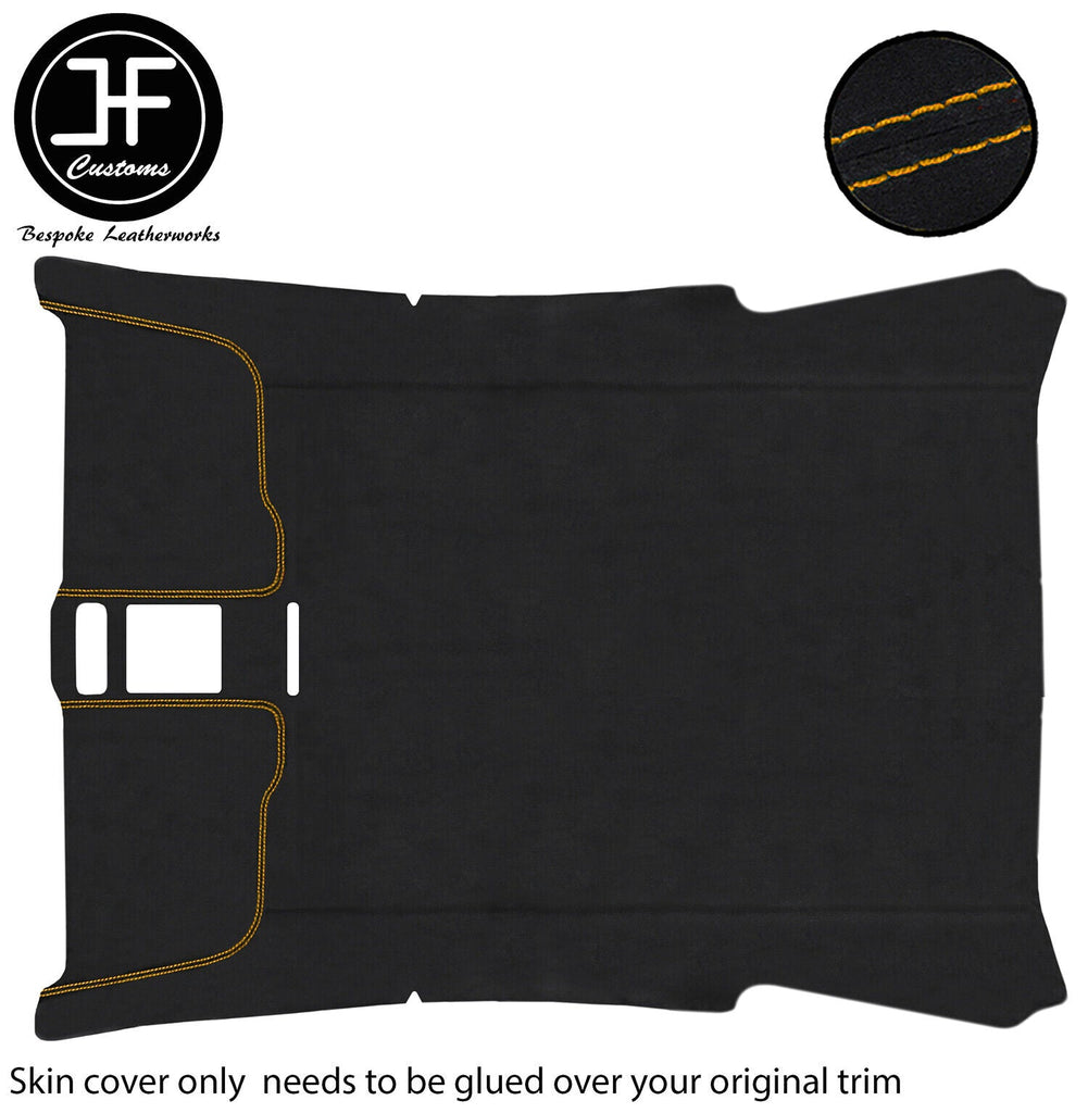 YELLOW STITCH LUXE SUEDE HEADLINER ROOF COVER FITS SEAT LEON MK2 1P 05-12 5 DOOR