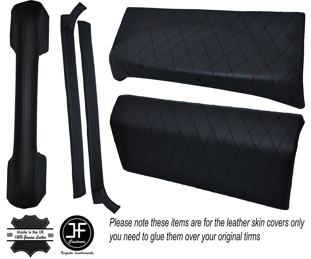DIAMOND BLACK STICH 5X DASH TRIM KIT SKIN COVERS FITS LAND ROVER DEFENDER 07-14