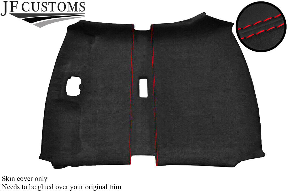 RED STITCH ROOF HEADLINING DARK GREY LUXE COVER FITS SUBARU IMPREZA 2002-2007