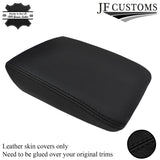 BLACK STITCHING ARMREST LID REAL LEATHER COVER FITS AUDI A4 B9 2015-2017