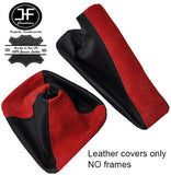 BLACK LEATHER & RED SUEDE GEAR & HANDBRAKE GAITER FITS BMW E90 E91 E92 E93