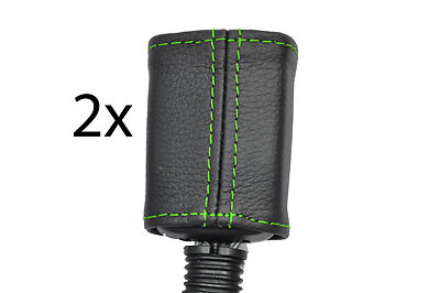 green stitch FITS FORD FOCUS MK1 MK2 98-04 2X FRONT SEAT BELT LEATHER COVERS