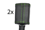 green stitch FITS FORD FOCUS MK1 MK2 98-04 2X FRONT SEAT BELT LEATHER COVERS