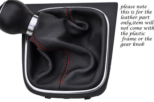 RED STITCHING FITS VW SCIROCCO 2008-2013+ LEATHER GEAR GAITER ONLY CUSTOM NEW