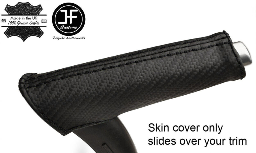 BLACK STITCH CARBON FIBER VINYL HANDBRAKE HANDLE COVER FITS AUDI A3 8P 04-12