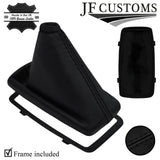 BLACK STITCH LEATHER AUTO GEAR GAITER + PLASTIC FRAME FITS FIAT CROMA 05-10