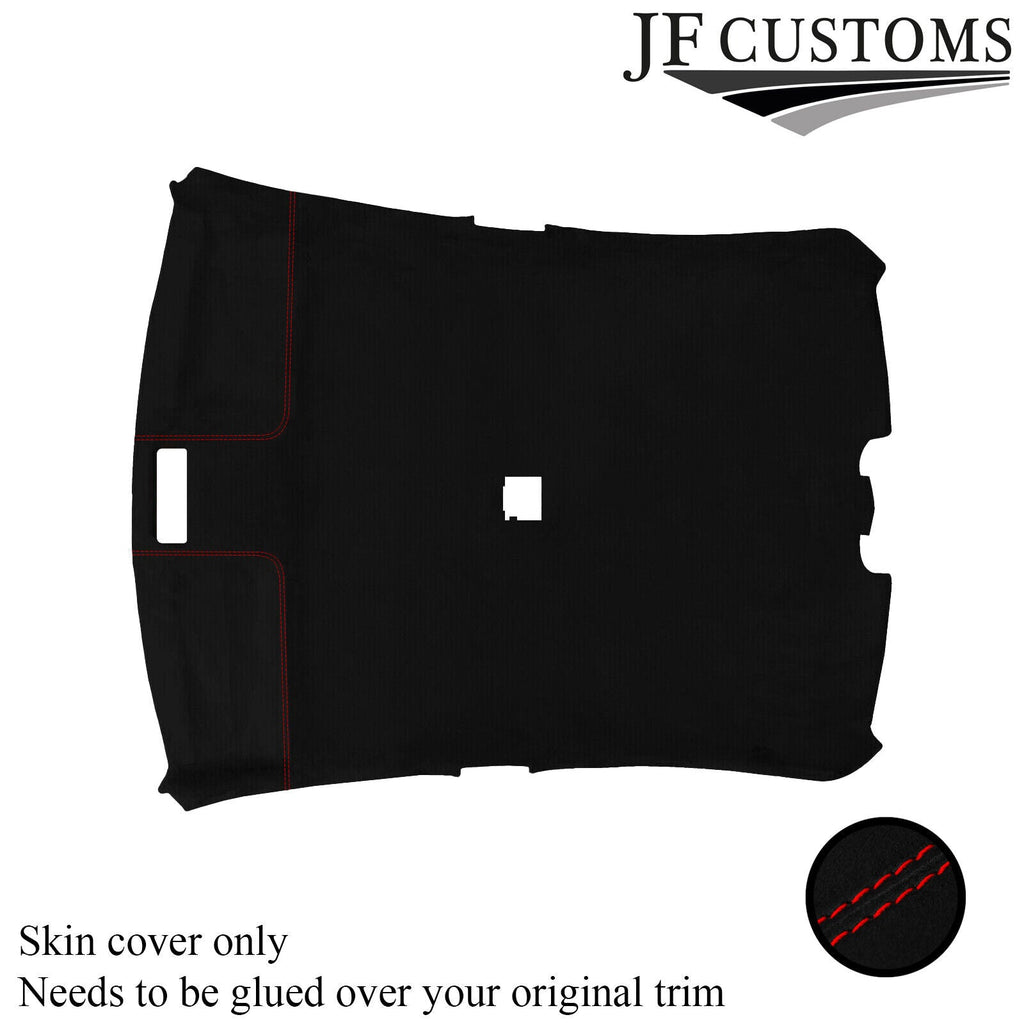 RED STITCH ROOF LINING HEADLINING LUXE SUEDE COVER FOR BMW E46 99-05 SEDAN
