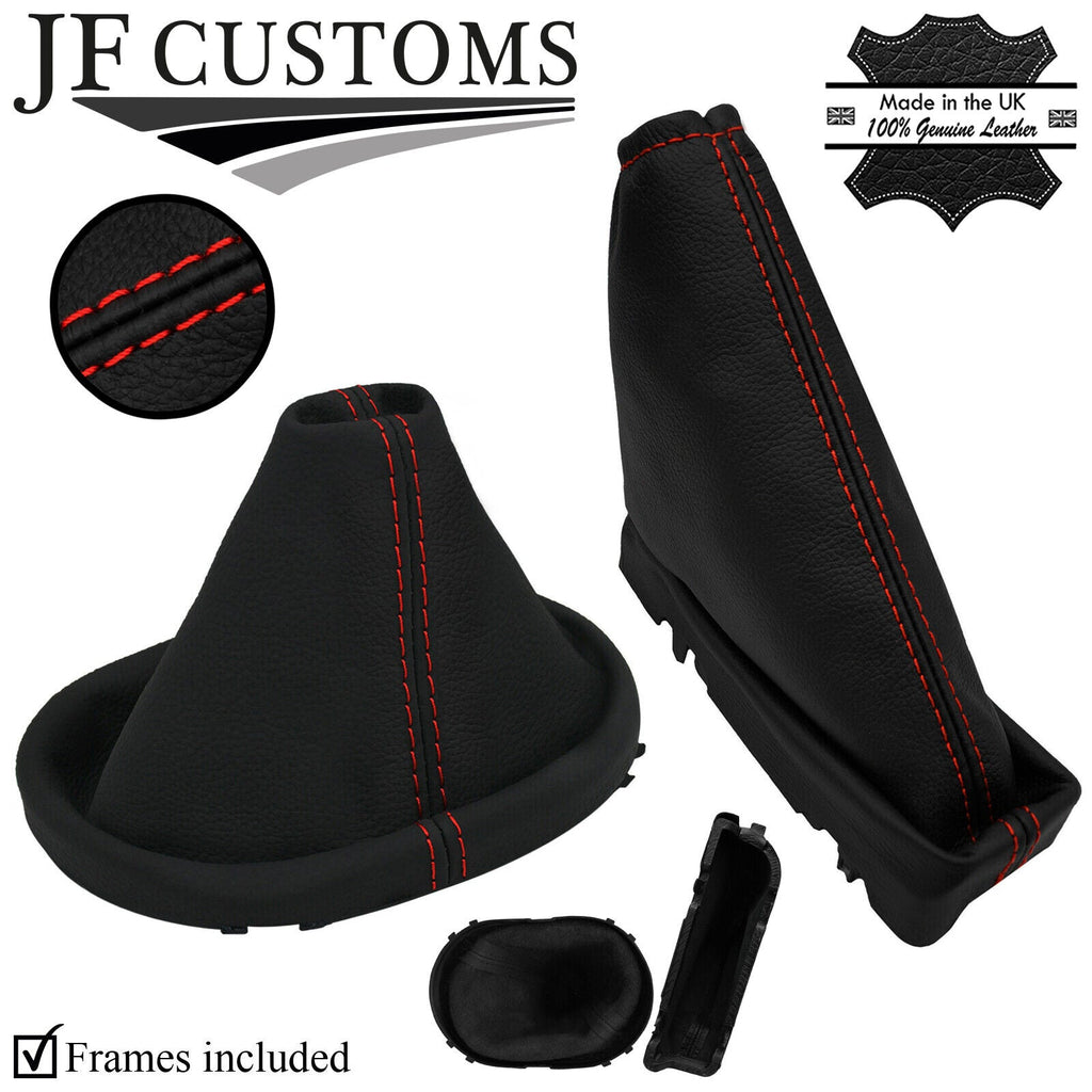 RED STITCH LEATHER GEAR HANDBRAKE + PLASTIC FRAMES FITS FORD ESCAPE 05-07