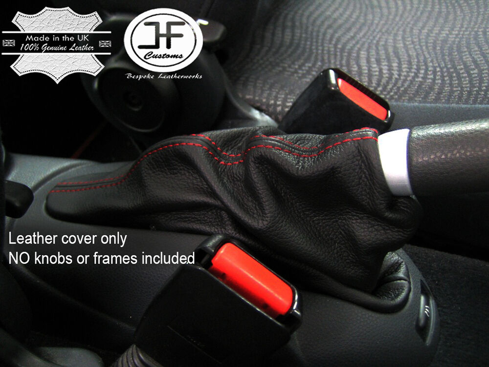 RED STITCHING FITS BMW MINI R50 R53 2001-2006 HANDBRAKE SLEEVECOVER LEATHER