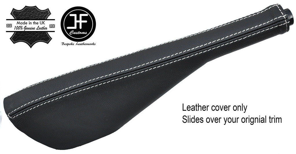 WHITE STITCH TOP GRAIN LEATHER HANDBRAKE GAITER FOR VW T6 TRANSPORTER CARAVELLE