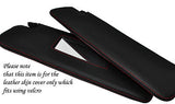 RED STITCH 2X SUN VISORS LEATHER COVERS FITS FIAT 500 & FIAT 500 ABARTH 2014+