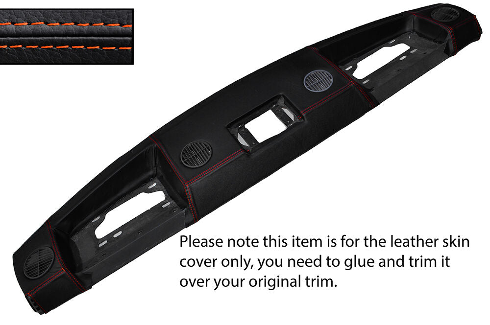 ORANGE STITCH TOP DASH DASHBOARD LEATHER SKIN COVER FITS RANGE ROVER CLASSIC